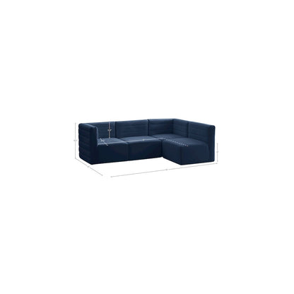 Quincy Navy Velvet Modular Sectional