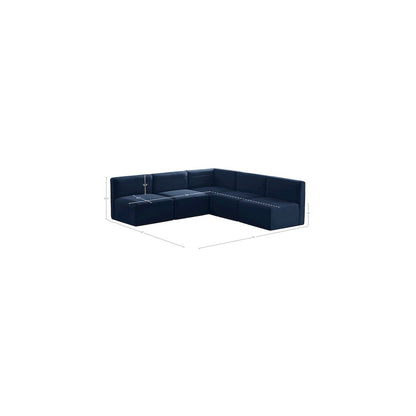 Quincy Navy Velvet Modular Sectional