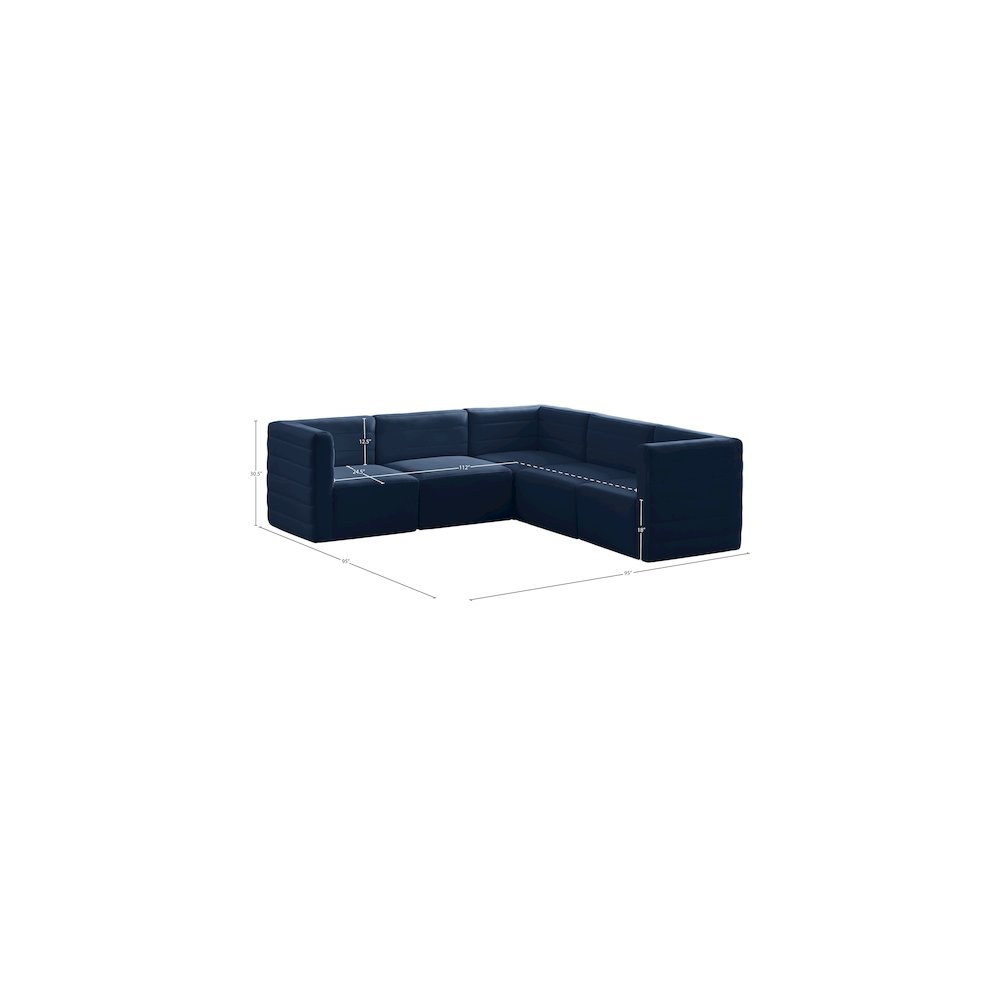 Quincy Navy Velvet Modular Sectional