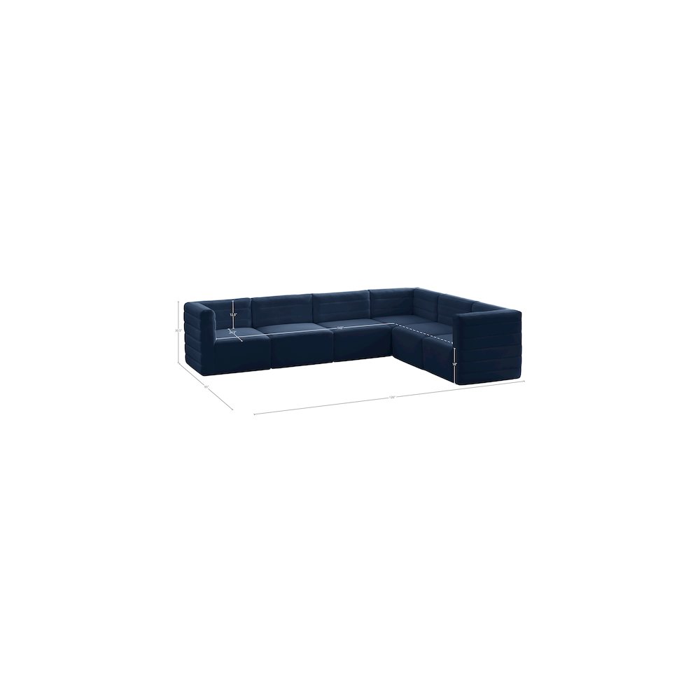 Quincy Navy Velvet Modular Sectional