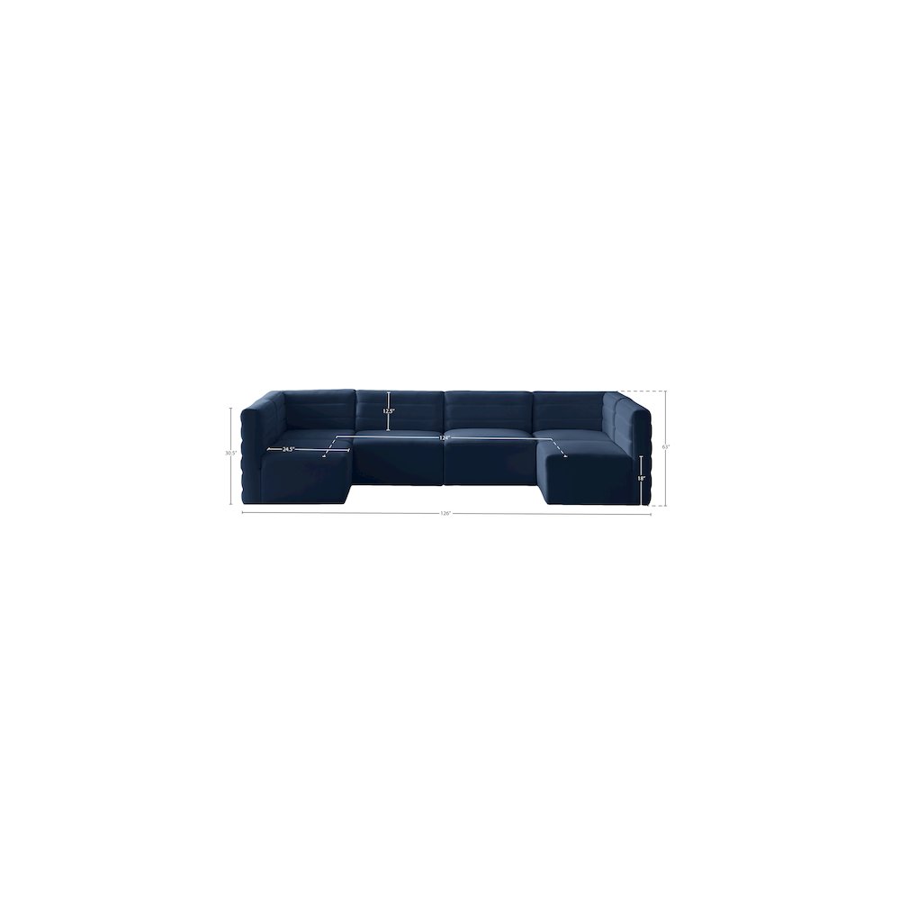 Quincy Navy Velvet Modular Sectional