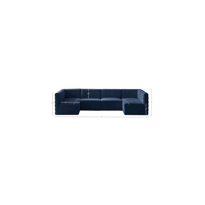 Quincy Navy Velvet Modular Sectional
