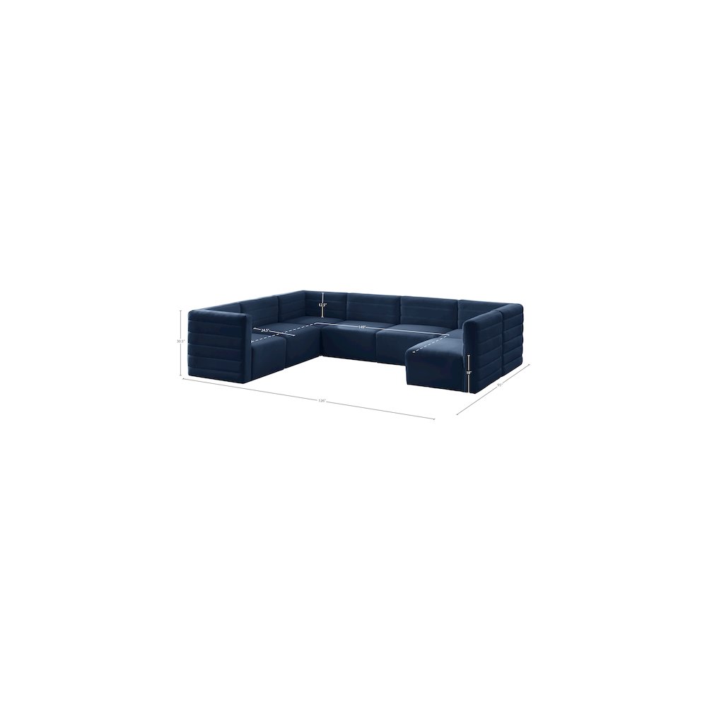 Quincy Navy Velvet Modular Sectional