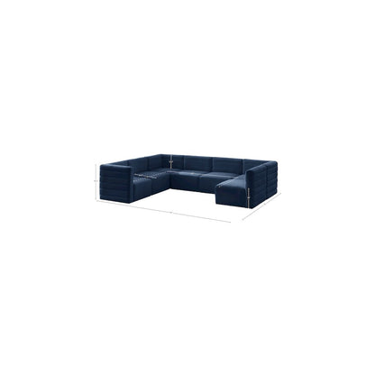 Quincy Navy Velvet Modular Sectional