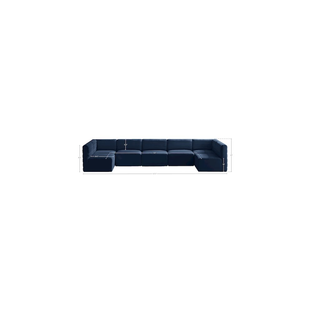 Quincy Navy Velvet Modular Sectional