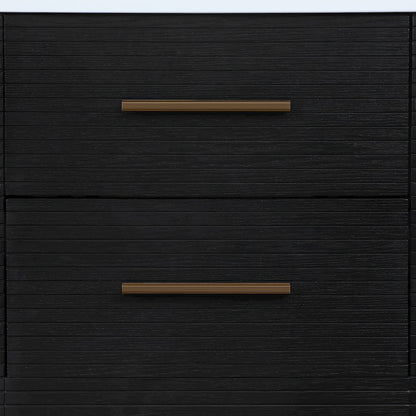 Oakwell 24" Black Engineered Stone And Solid Wood Bathroom Vanity