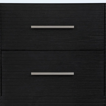 Oakwell 24" Black Engineered Stone And Solid Wood Bathroom Vanity