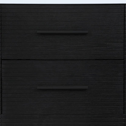 Oakwell 24" Black Engineered Stone And Solid Wood Bathroom Vanity