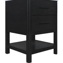 Oakwell 24" Black Engineered Stone And Solid Wood Bathroom Vanity
