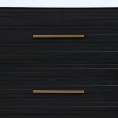 Oakwell 30" Black Engineered Stone And Solid Wood Bathroom Vanity