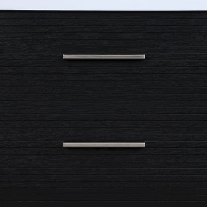 Oakwell 36" Black Engineered Stone And Solid Wood Bathroom Vanity