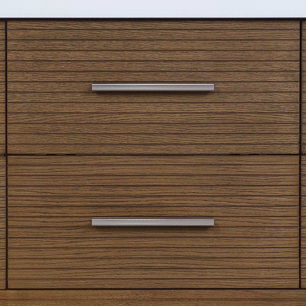 Oakwell 48" Brown Engineered Stone And Solid Wood Bathroom Vanity