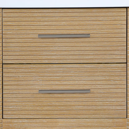 Oakwell 24" Natural Engineered Stone And Solid Wood Bathroom Vanity