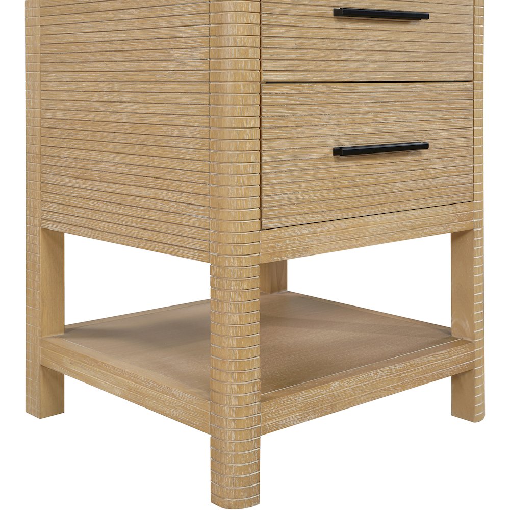Oakwell 24" Natural Engineered Stone And Solid Wood Bathroom Vanity