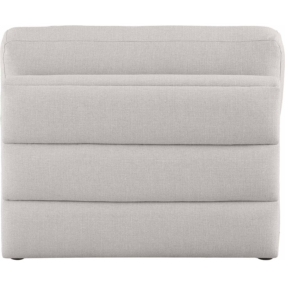 Beckham Beige Durable Linen Textured Fabric Armless