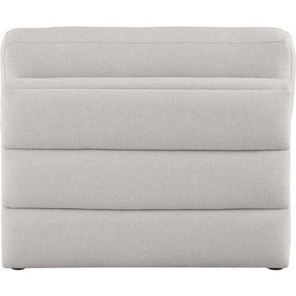 Beckham Beige Durable Linen Textured Fabric Armless