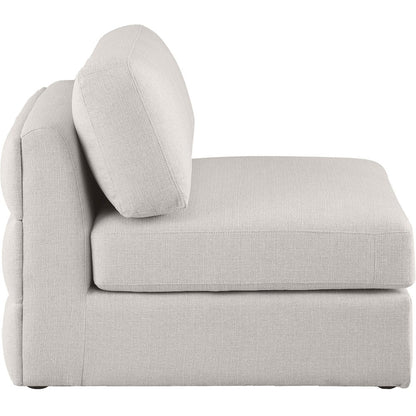 Beckham Beige Durable Linen Textured Fabric Armless