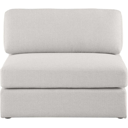 Beckham Beige Durable Linen Textured Fabric Armless