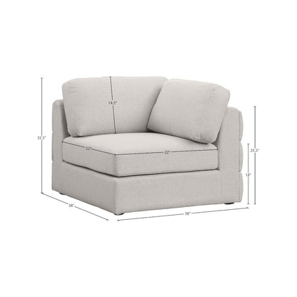 Beckham Beige Durable Linen Textured Fabric Corner