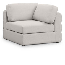 Beckham Beige Durable Linen Textured Fabric Corner