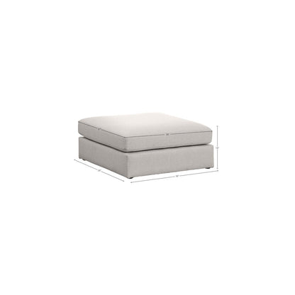 Beckham Beige Durable Linen Textured Fabric Ottoman