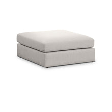 Beckham Beige Durable Linen Textured Fabric Ottoman