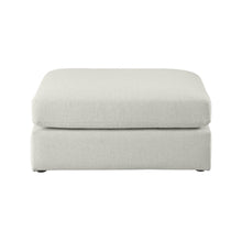Beckham Beige Durable Linen Textured Fabric Ottoman