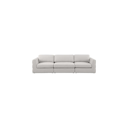 Beckham Beige Durable Linen Textured Fabric Modular Sofa