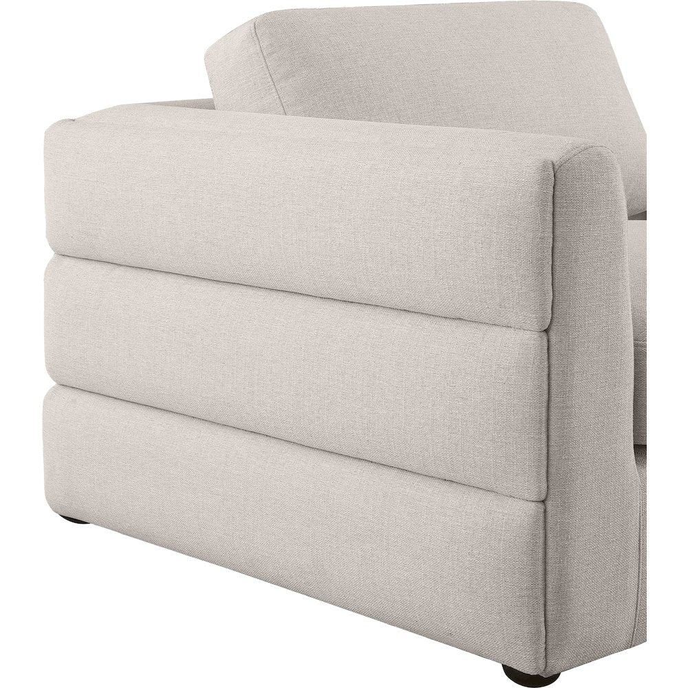 Beckham Beige Durable Linen Textured Fabric Modular Sofa