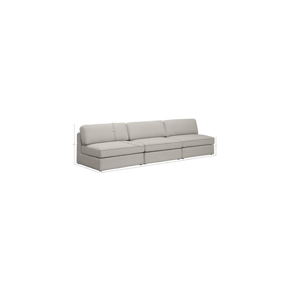Beckham Beige Durable Linen Textured Fabric Modular Sofa
