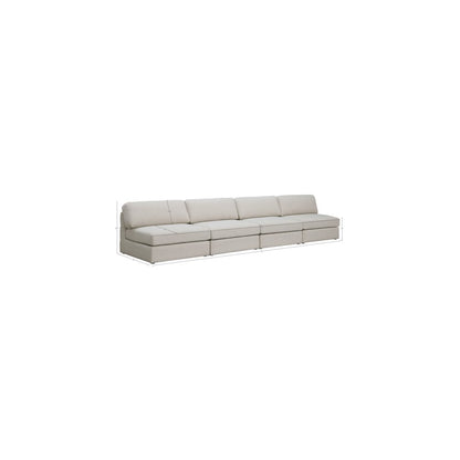 Beckham Beige Durable Linen Textured Fabric Modular Sofa