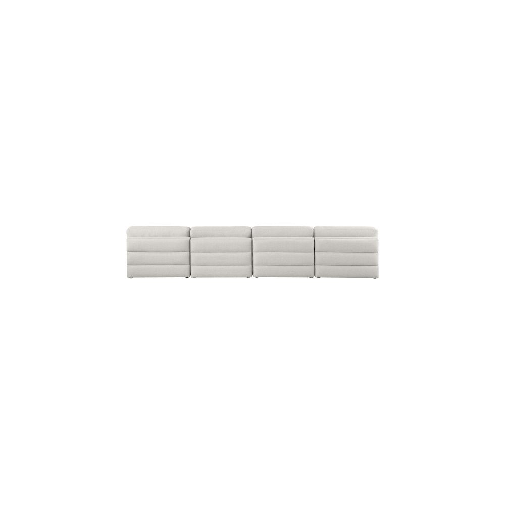 Beckham Beige Durable Linen Textured Fabric Modular Sofa