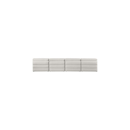 Beckham Beige Durable Linen Textured Fabric Modular Sofa