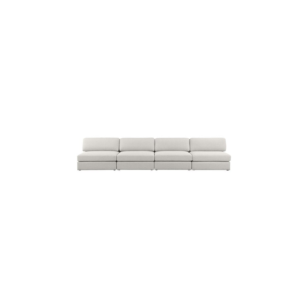 Beckham Beige Durable Linen Textured Fabric Modular Sofa