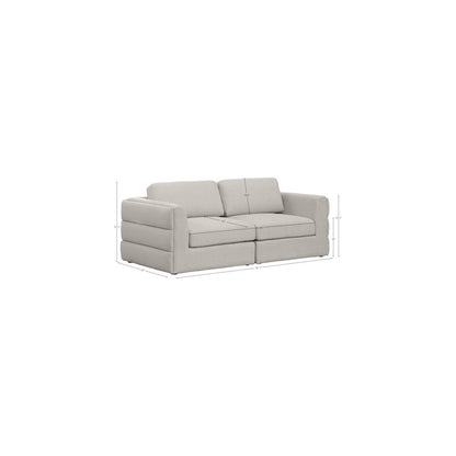 Beckham Beige Durable Linen Textured Fabric Modular Sofa