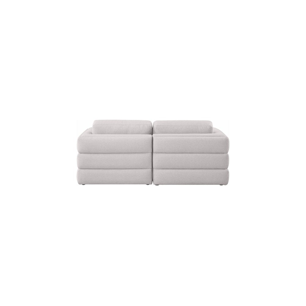 Beckham Beige Durable Linen Textured Fabric Modular Sofa