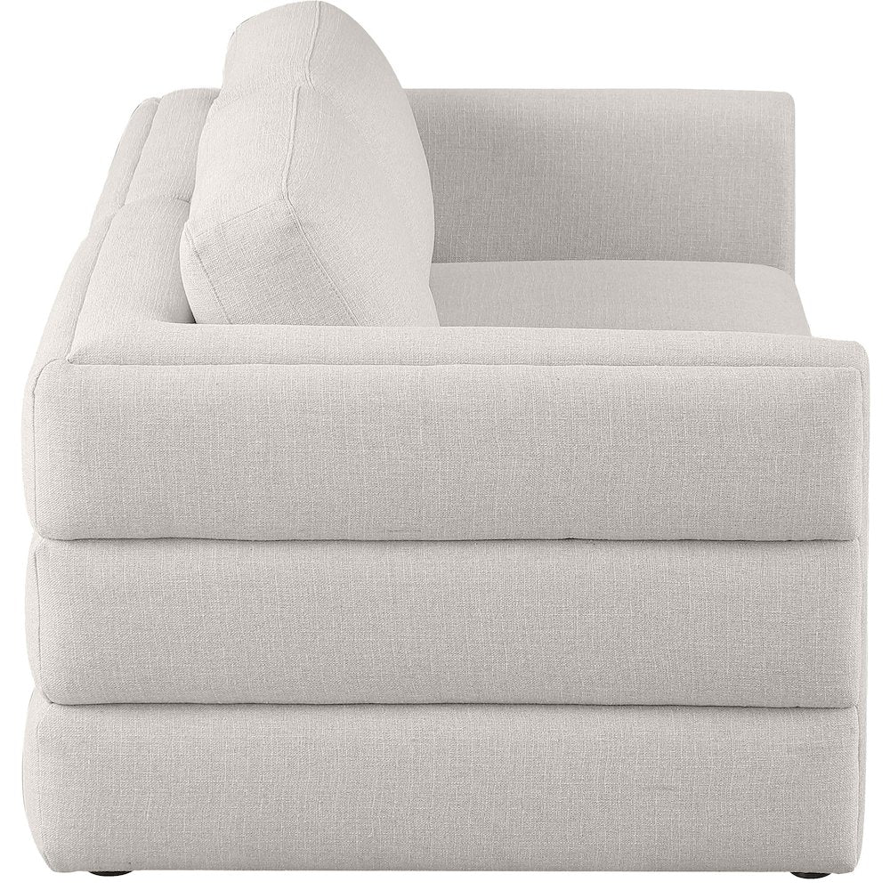 Beckham Beige Durable Linen Textured Fabric Modular Sofa