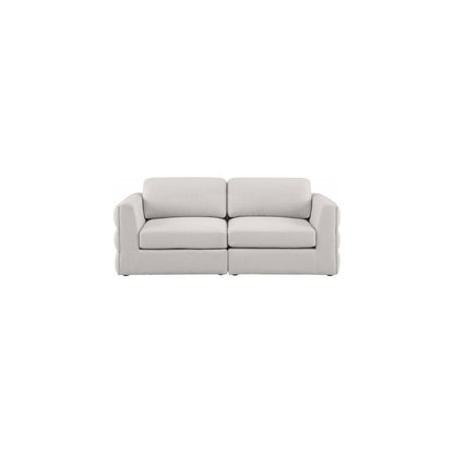 Beckham Beige Durable Linen Textured Fabric Modular Sofa