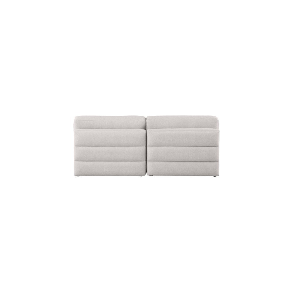 Beckham Beige Durable Linen Textured Fabric Modular Sofa