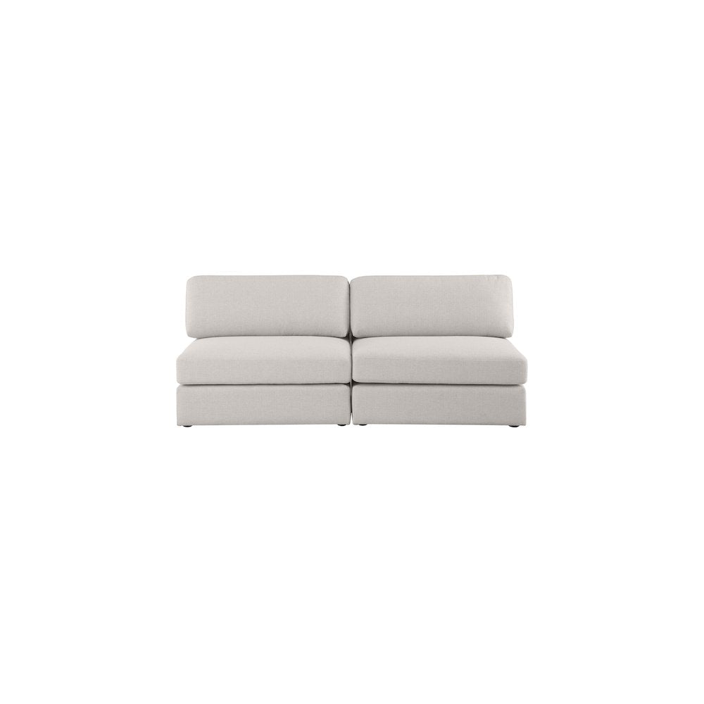 Beckham Beige Durable Linen Textured Fabric Modular Sofa