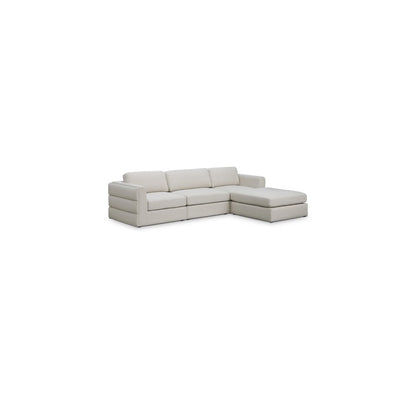 Beckham Beige Durable Linen Textured Fabric Modular Sectional