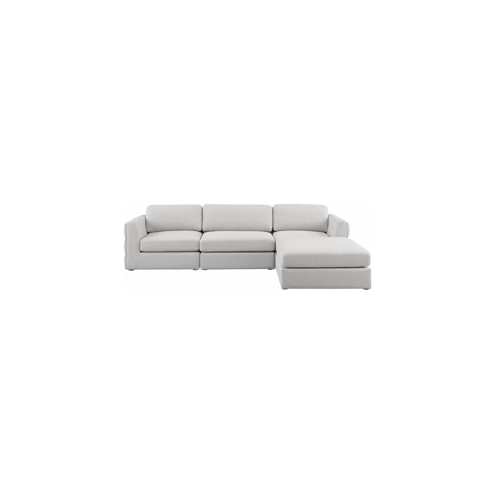 Beckham Beige Durable Linen Textured Fabric Modular Sectional