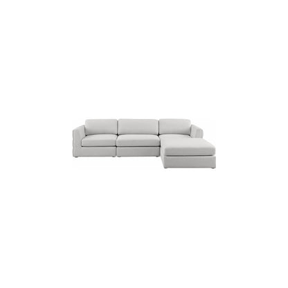Beckham Beige Durable Linen Textured Fabric Modular Sectional