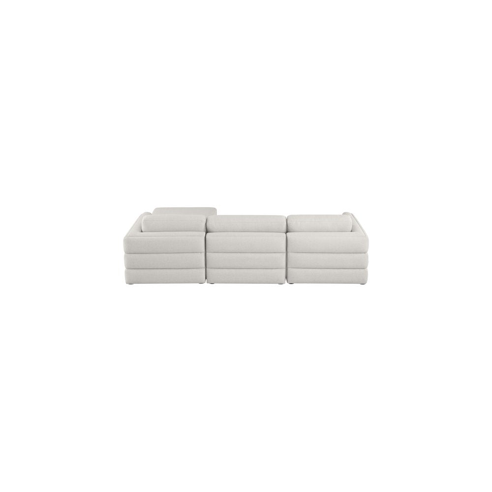 Beckham Beige Durable Linen Textured Fabric Modular Sectional
