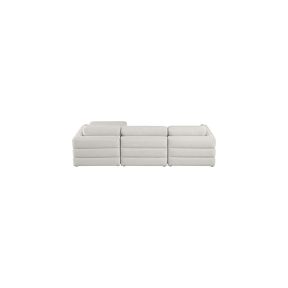 Beckham Beige Durable Linen Textured Fabric Modular Sectional