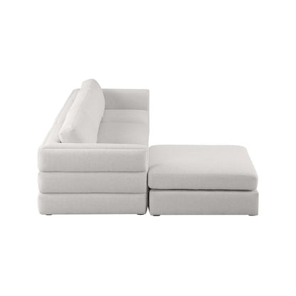 Beckham Beige Durable Linen Textured Fabric Modular Sectional