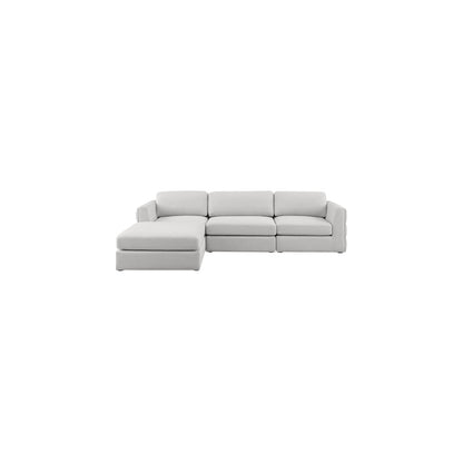 Beckham Beige Durable Linen Textured Fabric Modular Sectional