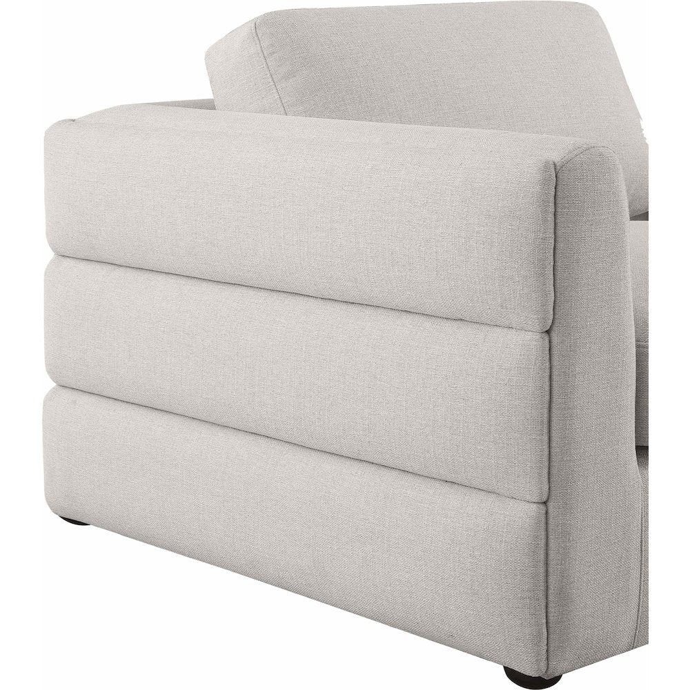 Beckham Beige Durable Linen Textured Fabric Modular Sectional