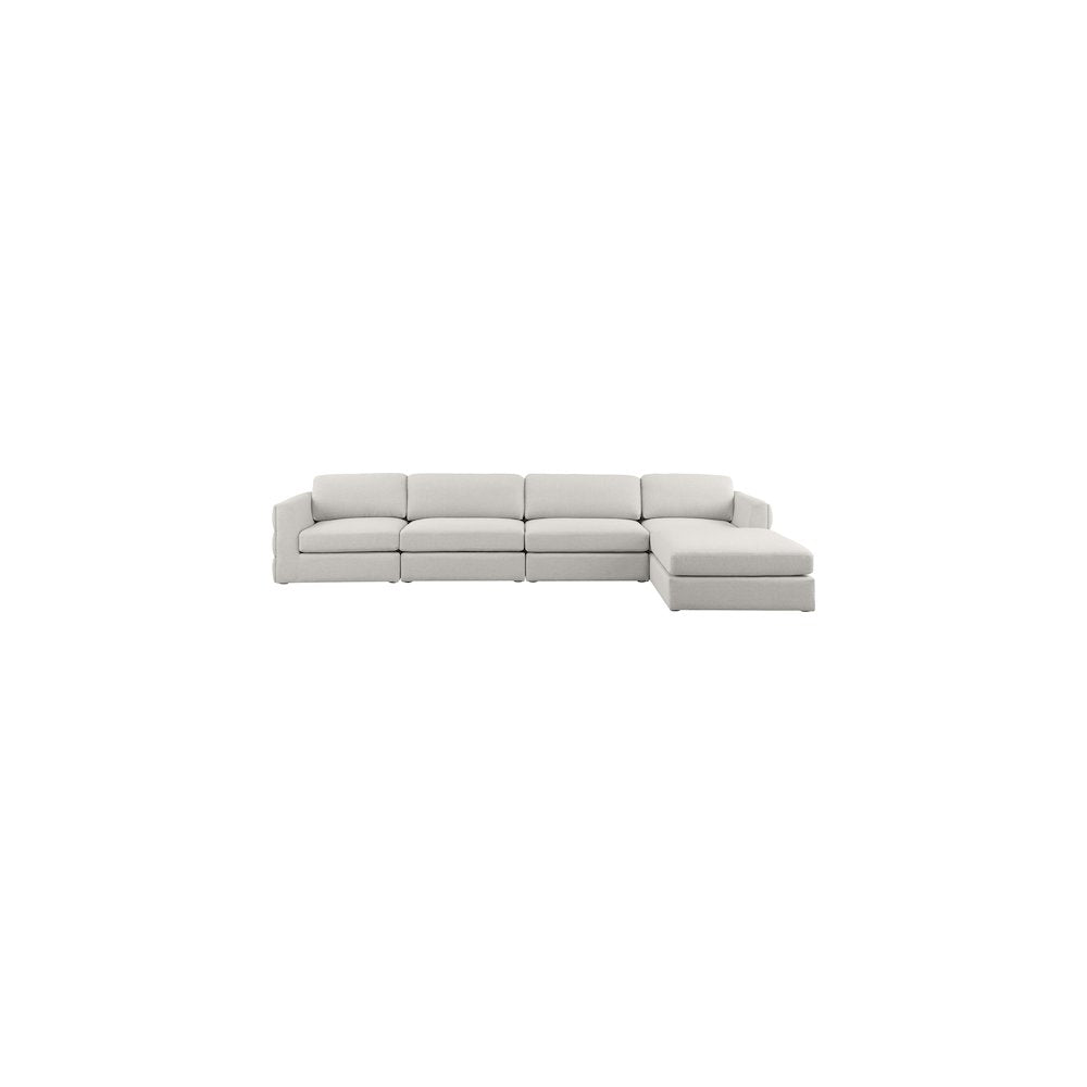Beckham Beige Durable Linen Textured Fabric Modular Sectional