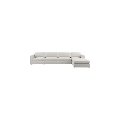Beckham Beige Durable Linen Textured Fabric Modular Sectional